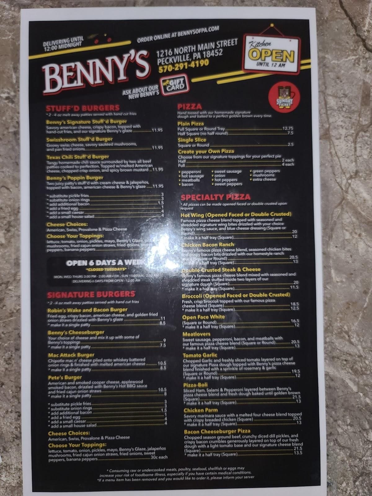 Bennys Sports Bar Menu And Restaurant Options Revealed