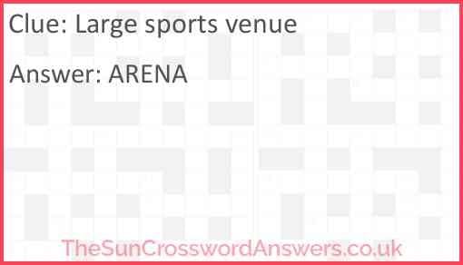 Sports Venue Crossword Clue Answers Explained