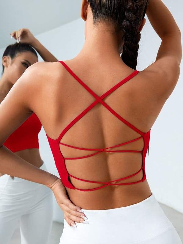 Women feeling confident in backless sports bra